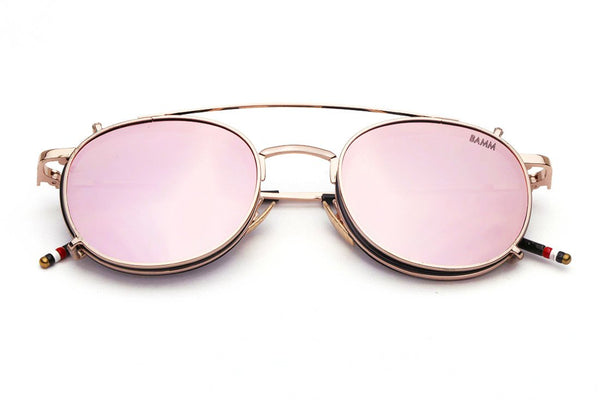 Óculos De Sol - THE CLIP 2 REVO | Óculos De Sol Espelhado Fashion Steampunk Com Lentes Clip-on