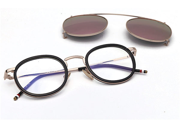 Óculos De Sol - THE CLIP 2 REVO | Óculos De Sol Espelhado Fashion Steampunk Com Lentes Clip-on