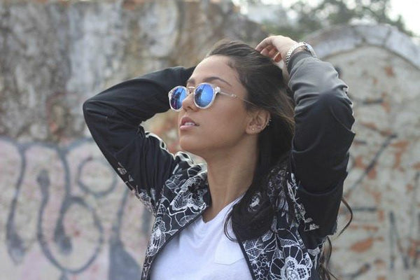 Óculos De Sol - THE FLEX REVO | Óculos De Sol Espelhado Redondo Fashion Steampunk Com Haste De Metal