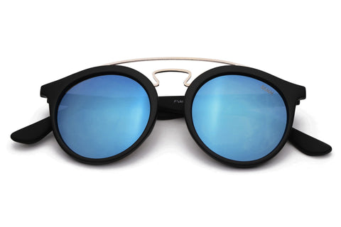 Óculos De Sol - THE JACKS REVO | Óculos De Sol Espelhado Retrô Dapper Semi-Aviador Horned Rimmed Barra Superior
