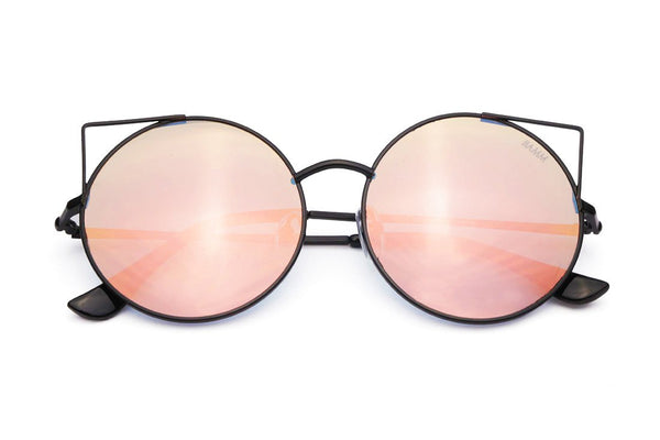 Óculos De Sol - THE KAT REVO | Óculos De Sol Redondo Olho De Gato Lentes Espelhadas E Cortado A Laser