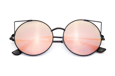 Óculos De Sol - THE KAT REVO | Óculos De Sol Redondo Olho De Gato Lentes Espelhadas E Cortado A Laser