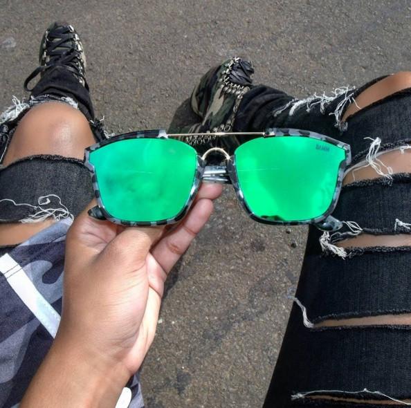 Óculos De Sol - THE SHARP REVO | Óculos De Sol Da Moda Espelhado Com Lentes Parcialmente Vazadas