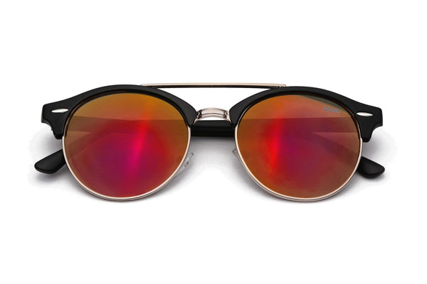 Óculos De Sol - THE SNAP REVO | Óculos De Sol Espelhado Dapper Semi-Aviador Com Top Bar