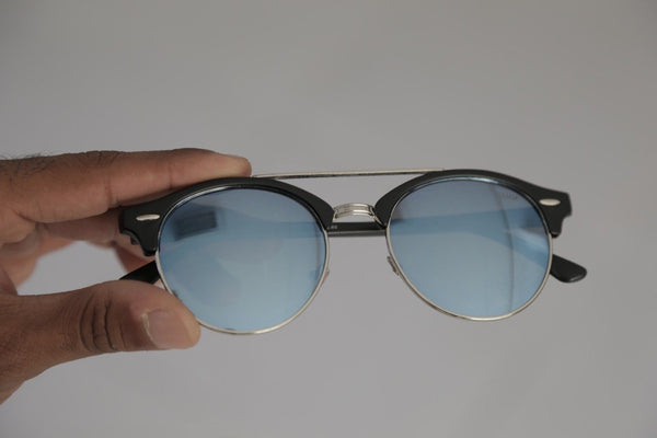 Óculos De Sol - THE SNAP REVO | Óculos De Sol Espelhado Dapper Semi-Aviador Com Top Bar