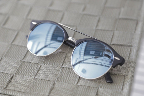 Óculos De Sol - THE SNAP REVO | Óculos De Sol Espelhado Dapper Semi-Aviador Com Top Bar