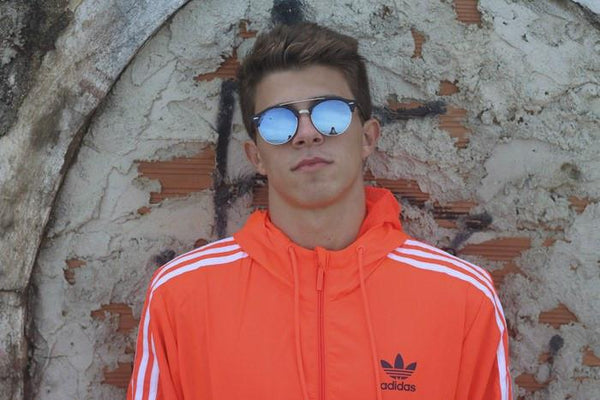Óculos De Sol - THE SNAP REVO | Óculos De Sol Espelhado Dapper Semi-Aviador Com Top Bar
