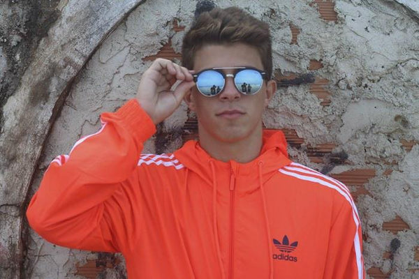 Óculos De Sol - THE SNAP REVO | Óculos De Sol Espelhado Dapper Semi-Aviador Com Top Bar