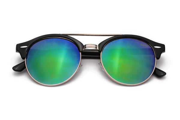 Óculos De Sol - THE SNAP REVO | Óculos De Sol Espelhado Dapper Semi-Aviador Com Top Bar