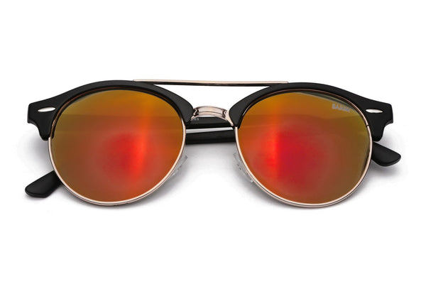 Óculos De Sol - THE SNAP REVO | Óculos De Sol Espelhado Dapper Semi-Aviador Com Top Bar